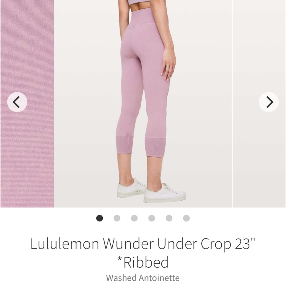 lululemon // Wunder Under Crop 23" Ribbed - Washed Antoinette